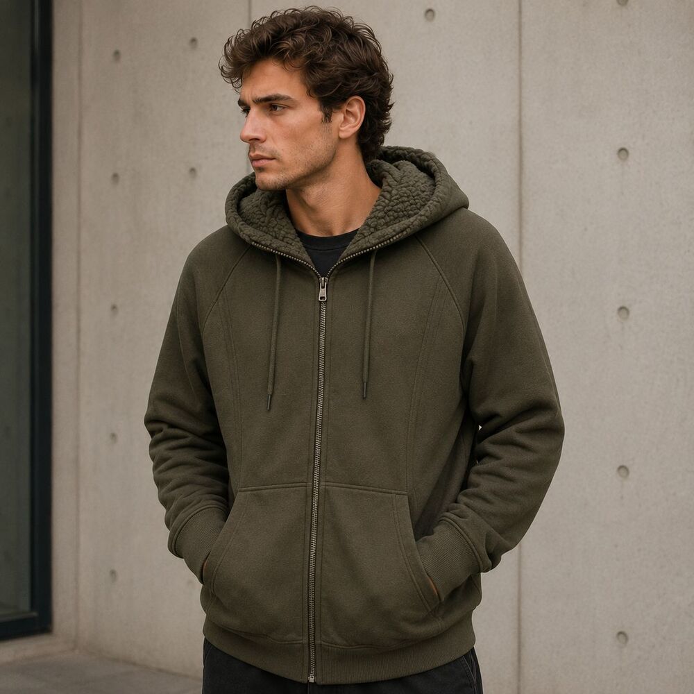 Y-3 Yohji Yamamoto adidas XXL Sherpa Hood Zip Hoodie Olive Techwear Japan